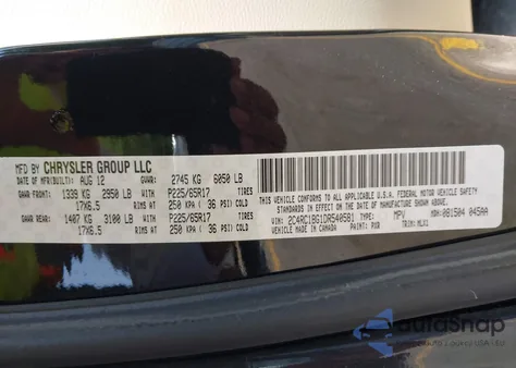 2013 Chrysler Town & Country Touring z USA, uszkodzony, nr VIN 2C4RC1BG1DR540581